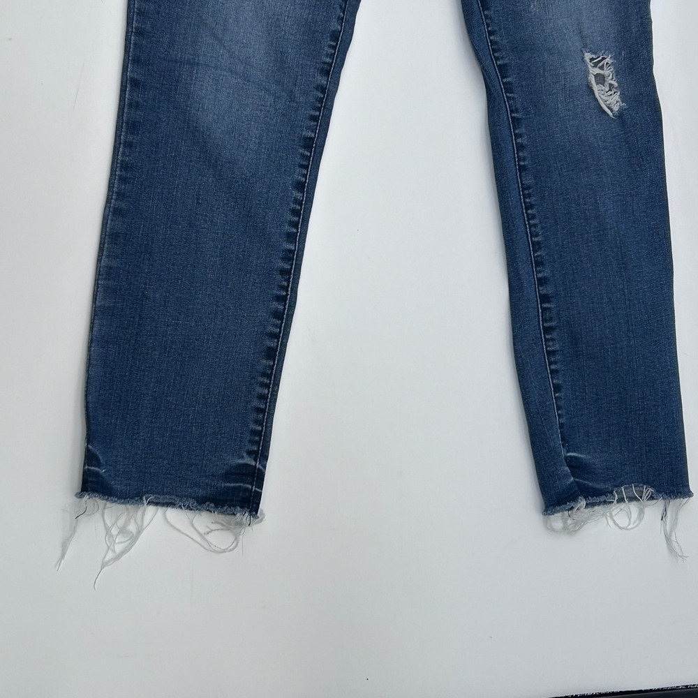 Democracy Ab Solution Skinny Crop Jeans Size 4 Distressed Raw Hem Sculpting - Picture 6 of 8